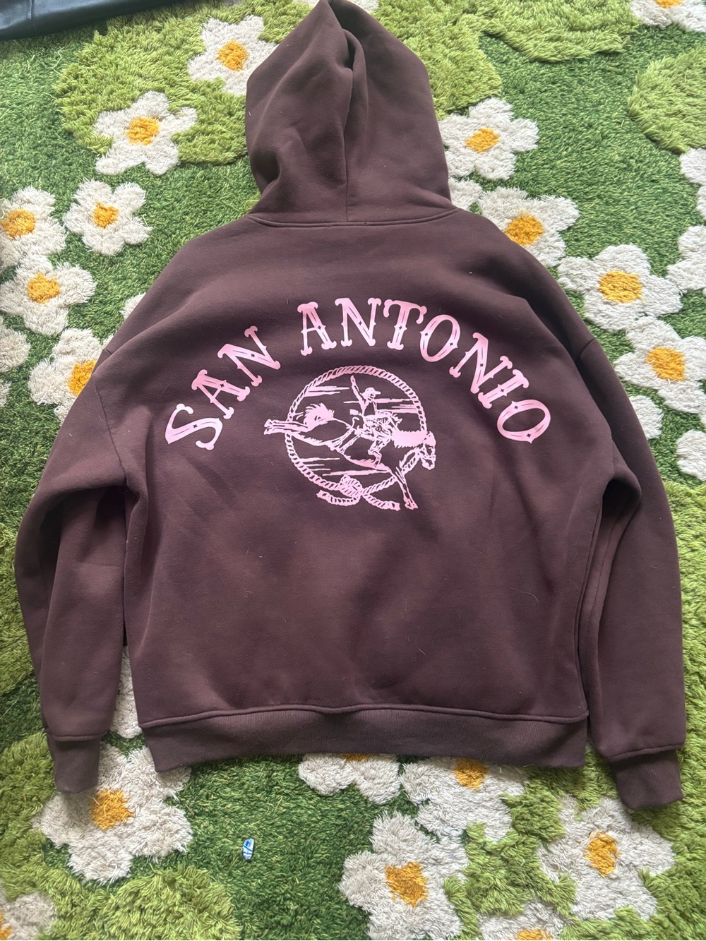 San Antonio Brown Hoodie with Pink Graphic
